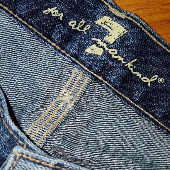 7 for all Mankind Men's DISTRESSED BOOTCUT Jeans - Picture 3 of 5